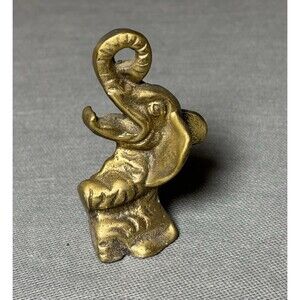 Vintage Brass Elephant Bottle Opener Figurine-MCM 1950s-Lucky Elephant-Decor